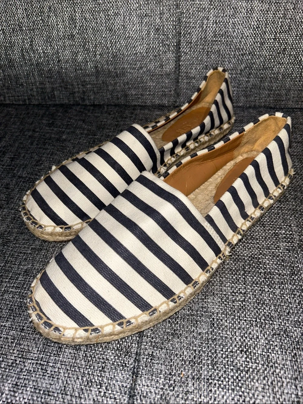 NEW - J. Crew Navy and White Striped Espadrille Flats